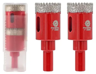 Image de Forets diamantés de 25 mm, lot de 2, avec tige triangulaire, pour carrelage, céramique, marbre et granit