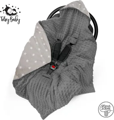Produktbild von Kocyk do fotelika samochodowego 90x90 cm - kocyk na nóżki do wózka i fotelika samochodowego przez cały rok dla noworodków i małych dzieci Kocyki do 3 i 5 punktowych pasów bezpieczeństwa Minky