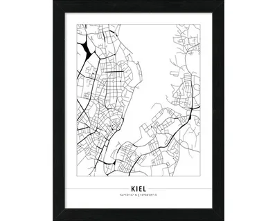 Produktbild von Gerahmtes Bild Kiel Landkarte I 33x43 cm