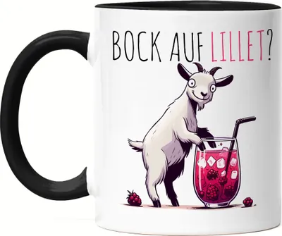 Produktbild von Bock auf Lillet Glas Lillet Ziegenbock Tasse Schwarz - Geschenkidee Feierabend