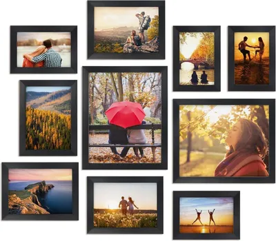 Image de Giftgarden Noir Set cadre photo Collage 10x15 cm 13x18 cm 20x25 cm Mur Table Moderne Multisize 10 Pcs