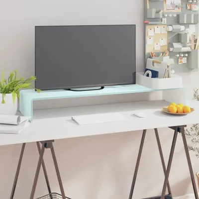 Obrázok produktu pre The Living Store Stojan na TV/monitor sklenený zelený 100x30x13 cm