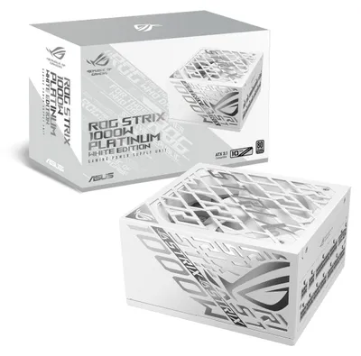 Zdjęcie produktu dla ASUS ROG -STRIX-1000P-GAMING-WHITE, 1000 W, 100 - 240 V, Aktywne, 130 W, 1000 W, 130 W