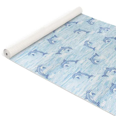 Badematte Anti-Rutsch-Matte Weichschaummatte Extra Breit Delfin Maritim Badvorleger blau, Hauptbild