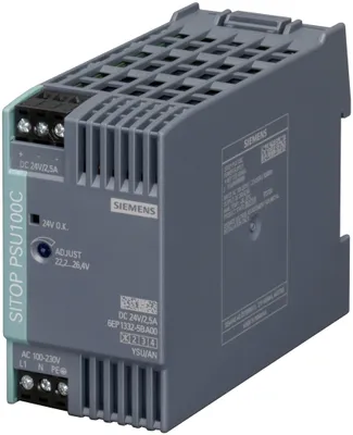 Productafbeelding van Siemens 6EP13325BA00 SITOP PSU100C, 24V, 2,5A, gereguleerde voeding. Ingang: 120-230VAC