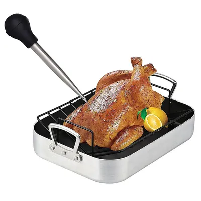 Obrázek produktu pro Sada 4 pekáčů na krocany Best Utensils, komerční silikonová baňka včetně jehly na vstřikování marinády do masa s čisticím kartáčkem
