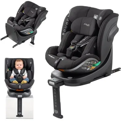 Obrázek produktu pro Dětská autosedačka – BABYAUTO – SCUDDA – skupina 0/1/2/3 – 40/150 cm – I-Size – otočná – nastavitelná opěrka zad – vložka do sedačky – opěrná noha – antracitová