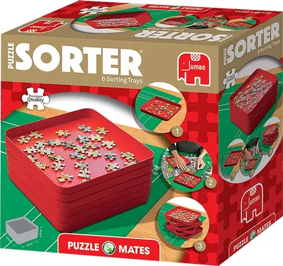 Productafbeelding van Puzzle Mates Stapelbare sorteerbakken - Sorteerbakken, opbergdoos