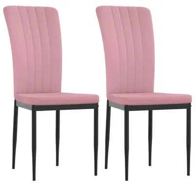 Immagine prodotto di Set di 2 sedie da pranzo in velluto, colore rosa