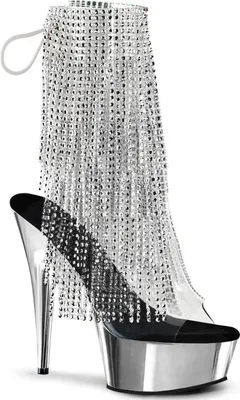 Produktbild von DELIGHT-1017RSF Damen Booties von Pleaser, Transparent Silber Silber, EU 40, US 10