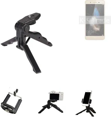 Produktbild von K-S-Trade Stativ Tisch-Ständer Dreibein Handy-Stativ Ständer kompatibel mit BQ  Mini-Stativ Smartphone Tripod Handy-Stativ aus Plastik schwarz (1x)