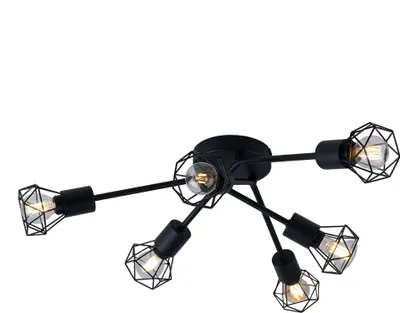 Produktbild von Deckenleuchte, Käfig-Design, schwarz, rund, 63 cm
