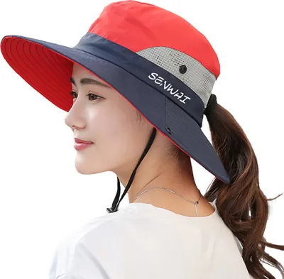 Produktbild von Sonnenhut breiter Krempe Boonie Hut Frauen UV-Schutz Sommerkappe fš¹r Strand Reisen Wandern Camping Gartenarbeit