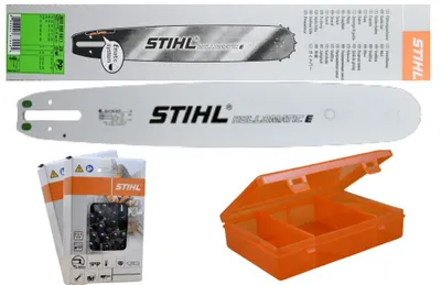 Produktbild von Stihl Führungsschiene 30030006811 Rollomatic Stihl +2 Stihl Halbmeißelketten 62 Glieder 36860000062 + 1x Stihl Kettenbox 00008825900