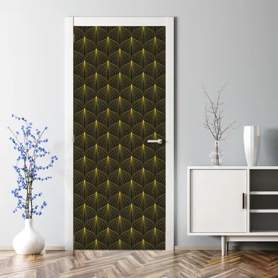 Produktbild von Dekorative 3D Abnehmbarer Wandsticker Türtapete selbstklebend Klebefolie Goldform weiß 77 x 200 cm