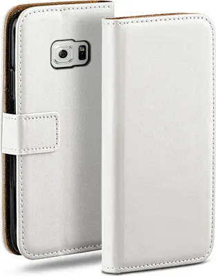 Produktbild von moex® Book Case kompatibel mit Samsung Galaxy S6 - Hülle 360 Grad klappbar, Weiß
