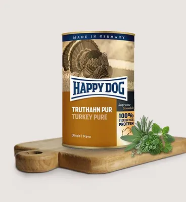Produktbild von HappyDog Sensible Dose Truthahn Pur 800gx6