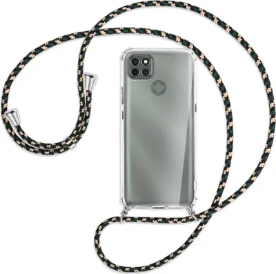 Produktbild von Handykette Backcover-Schutzhülle mit Band (Metall silberfarben) für Motorola Moto G9 Power - camouflage