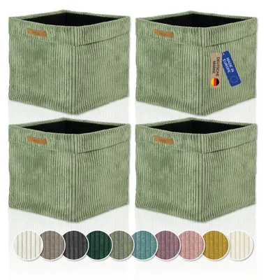 Obrázok produktu pre Kallax, úložné boxy, set 4 ks, farba šalvia, skladacie, rozmer 33x33x31 cm