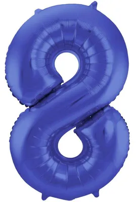 Produktbild von XL Folienballon Zahl 8 matt blau