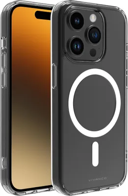 Produktbild von ViVanco™Mag Steady Anti Shock Cover, Magnetic Wireless Charging Support für iPhone 15 Pro Max, Cover, Apple, iPhone 15 Pro Max, 17 cm (6.7"), Transparent