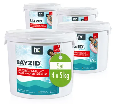 Produktbild von 4x5 kg BAYZID® Chlorgranulat für Pools mit Aktivchlor zur Poolwasser Desinfektion