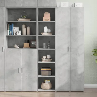 Produktbild von (NEU 2026) Highboard/Anrichte, Betongrau 40x41x185 cm - Holzwerkstoff - Kommoden - 34 kg