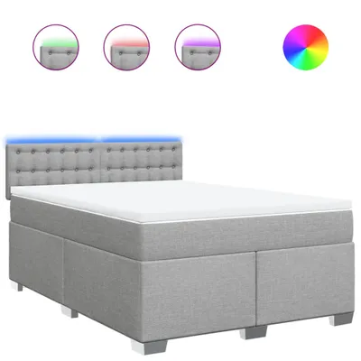 Productafbeelding van vidaXL Boxspringbed met matras, lichtgrijs, 160x200 cm, gestoffeerd