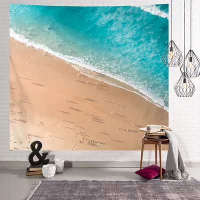 Obrázok produktu pre Tapisérie na stenu, tapiséria Vonkajšia 150x200cm Plážová téma Nástenná dekorácia Spálňa pre spálňu Domáca kancelária Dekorácia(09#)