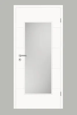 Produktbild von Pertura Zimmertür Tilda 10 Design weiß lackiert (ähnlich RAL 9003) 86x198,5 cm Rechts mit Lichtausschnitt HD (ohne Glas)