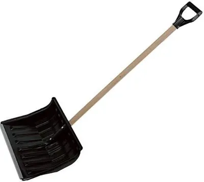 Produktbild von Schneeschieber Eckig Holzstiel Schneeschaufel Schwarz 45x35cm Kante Aluprofil
