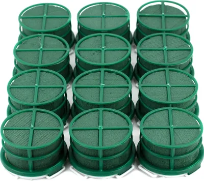 Nass Steckschaum Rund 5x4cm mit Klebepad 12er Set