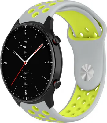 Produktbild von Strap-it Amazfit GTR 2 Sportarmband (Grau/Gelb)