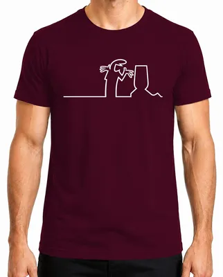 Produktbild von La Linea Balum Linienmännchen Osvaldo Cavandoli Strichmännchen Herren T-Shirt, Burgundy, 3XL