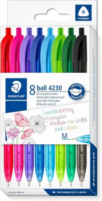 Produktbild von STAEDTLER ball 4230 M Kugelschreiber – Set mit 8 Stück – 8er-Pack – Sortiert