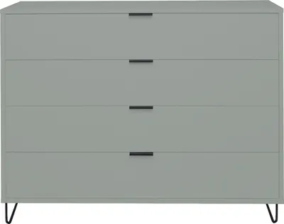 Produktbild von Kommode Beistellschrank Standschrank Schubladenkommode "Boulder IV" Pine Green Drahtbein