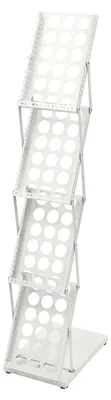 Obrázek produktu pro Stojan na časopisy, 4 úrovně, skládací design, bílá barva