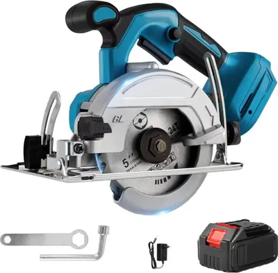 Image de Scie circulaire, puissance 1000W, angle de coupe réglable, avec 1XBattery