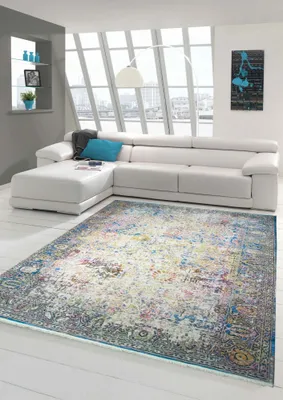 Produktbild von Designer und Moderner Teppich Vintage-Design Multi Größe - 80x150 cm