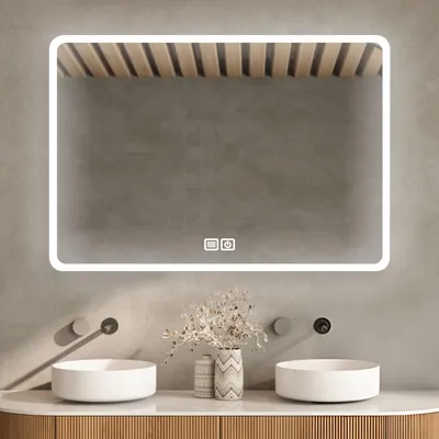 LED-Badspiegel 50x73 cm, dimmbar, Anti-Beschlag