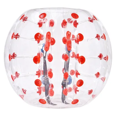 Produktbild von Aufblasbarer Bump Ball Bumper Stoßball - Menschlicher Kollisionsball - PVC-Körperblasen-Bounce-Ball - Transparent + Rote Punkte - Outdoor-Aktivitäten - 1 Stk. - 1,2 m x 1,03 m