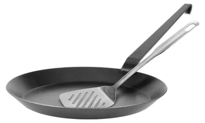 Produktbild von GRÄWE Eisen-Bratpfanne mit Hakenstiel, 32 cm flach, glatt