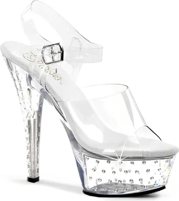 Produktbild von STARDUST-608 Damen Sandale von Pleaser, Transparent EU 40, US 10