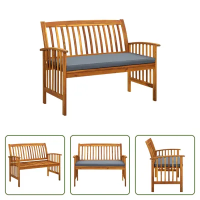 Produktbild von The Living Store Gartenbank mit Kissen 119 cm Massivholz Akazie