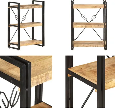 Produktbild von vidaXL Bücherregal 3 Fächer 60x30x80 cm Mango Massivholz - Bücherregal - Bücherregale - Holz Bücherregal - Holz Bücherregale