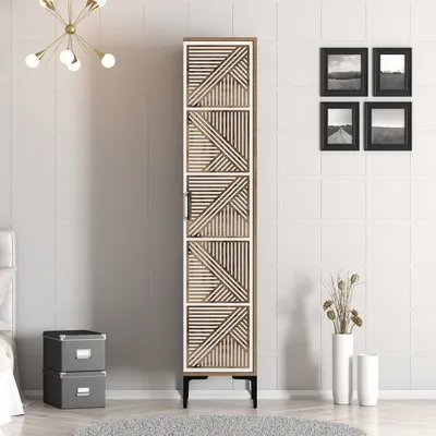 Produktbild von Skye Decor, Kumsal P - Walnut, White, Kleiderstangen, Nussbaum, 40 x 47,5 x 201,4 cm