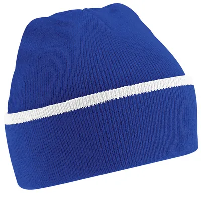 Produktbild von Beechfield Uni Strickmütze / Beanie RW251 (Einheitsgröße) (Königsblau/Weiß)