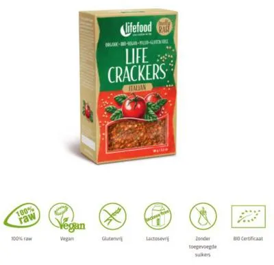 Productafbeelding van Lifefood Life Crackers Italiaans (90 gr)