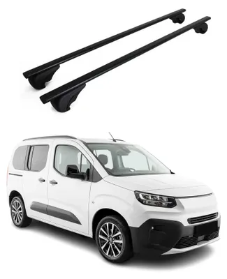 Image de Barres de toit Transversales pour Fiat Doblo III 2022-2026 Acier Noir 2Pcs, Image générée par une IA