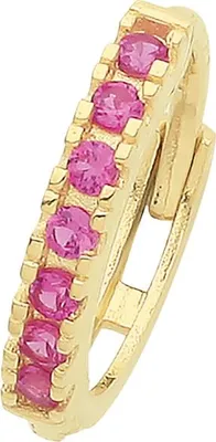 Produktbild von Wunderschöne 9 Karat (375) Gold Damen - Einzel Knorpel Creole mit Zirkonia - 10mm*2mm; TRS35085